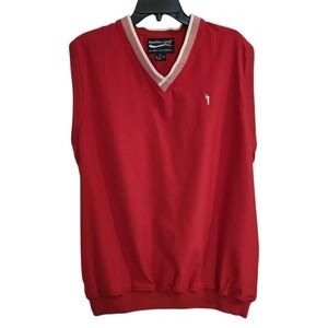 Austin Golf Mens Sz M Vest  Wind Water Stain Resistant Sleeveless Top Red V Neck